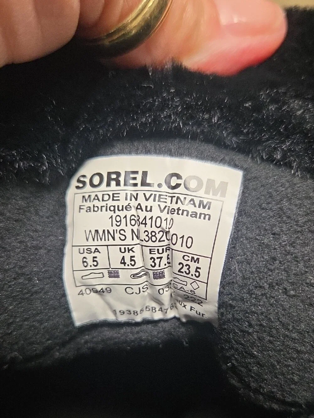 Sorel Black Faux-Fur Lace-Up Winter Boots
